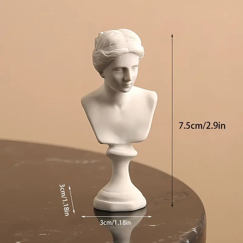 Mini Apollo Bust Statue – Greek God of Sunlight Resin Sculpture | Nordic Style Home Decor & Art Study Figurine