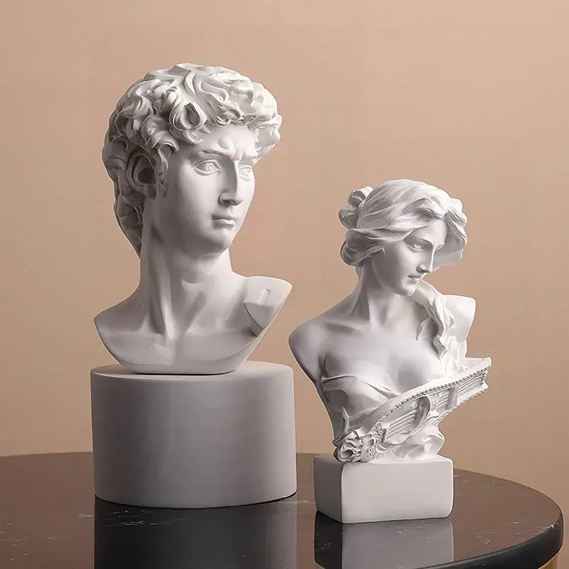 Mini Apollo Bust Statue – Greek God of Sunlight Resin Sculpture | Nordic Style Home Decor & Art Study Figurine