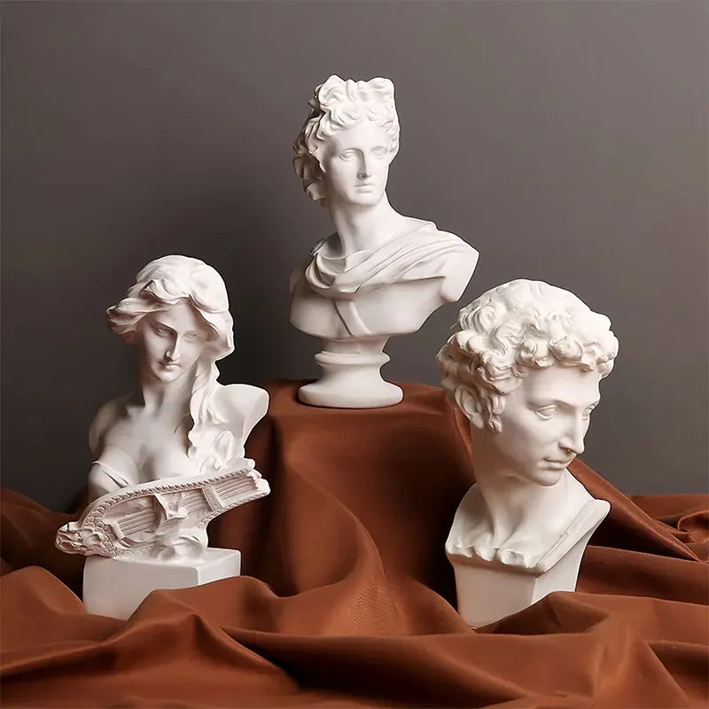 Mini Apollo Bust Statue – Greek God of Sunlight Resin Sculpture | Nordic Style Home Decor & Art Study Figurine
