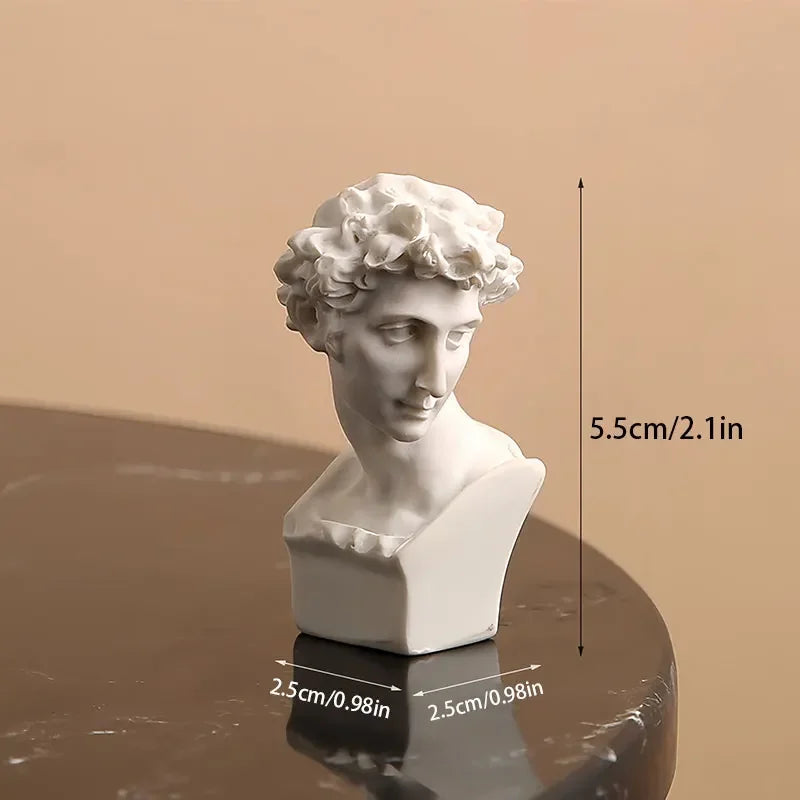 Mini Apollo Bust Statue – Greek God of Sunlight Resin Sculpture | Nordic Style Home Decor & Art Study Figurine