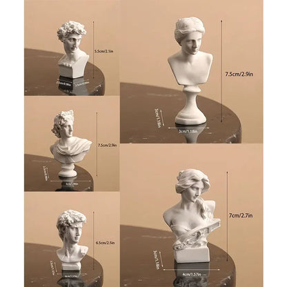 Mini Apollo Bust Statue – Greek God of Sunlight Resin Sculpture | Nordic Style Home Decor & Art Study Figurine