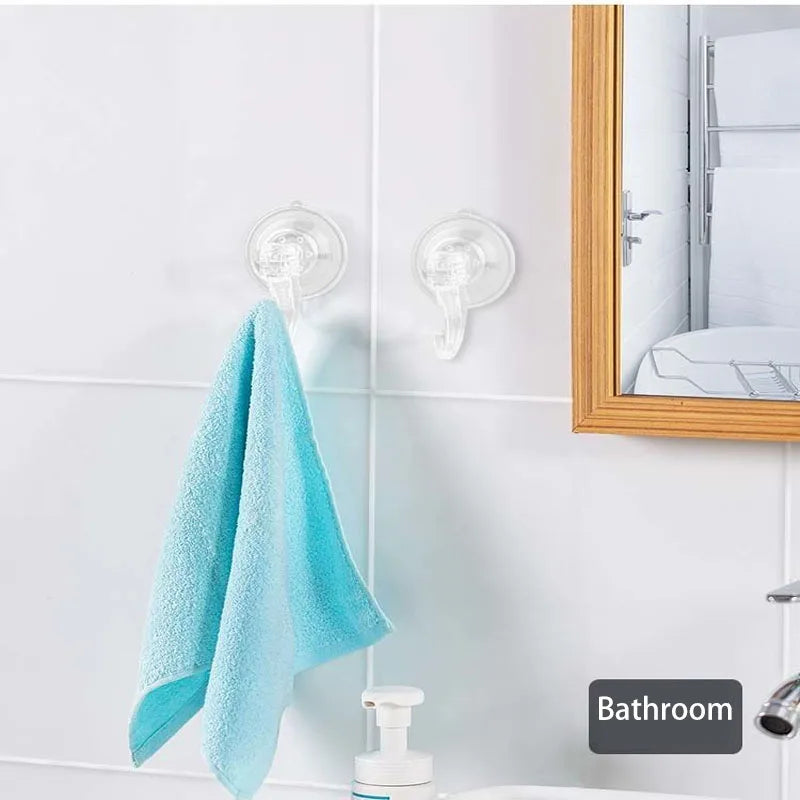 Suction Cup Hook, Transparent and Reusable Heavy-Duty Vacuum Suction Cup Hook, Glass Kitchen Supplies, Bathroom Towel Hook