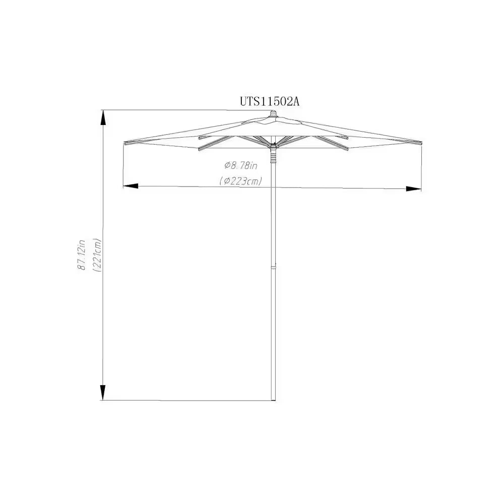 7.5 Ft. Ruby Red Steel Market Patio Umbrella – Vibrant Outdoor Shade with Manual Push-Up Lift