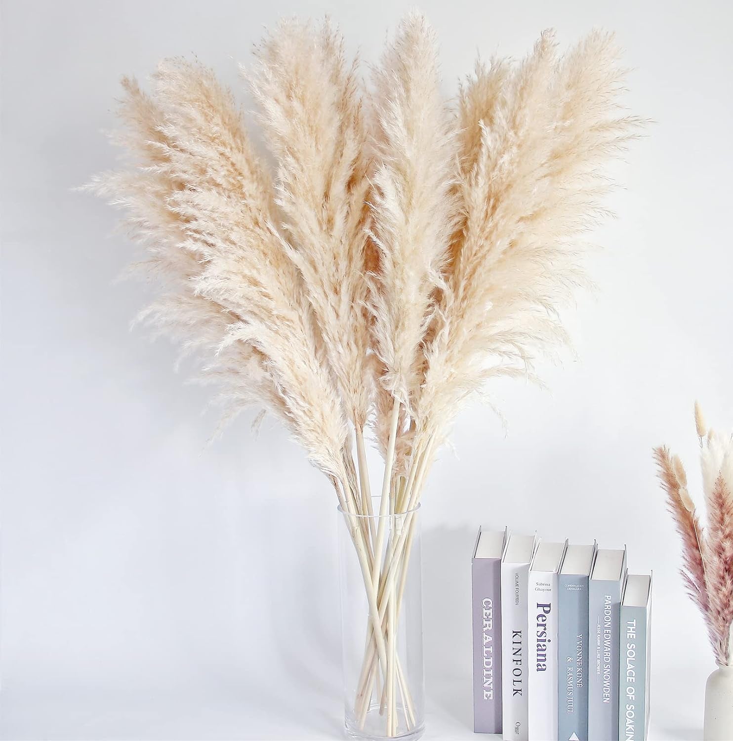 40" Natural Pampas Grass – 10 Stems Tall Beige Dried Floral Bouquet for Boho, Wedding, Farmhouse & Home Decor