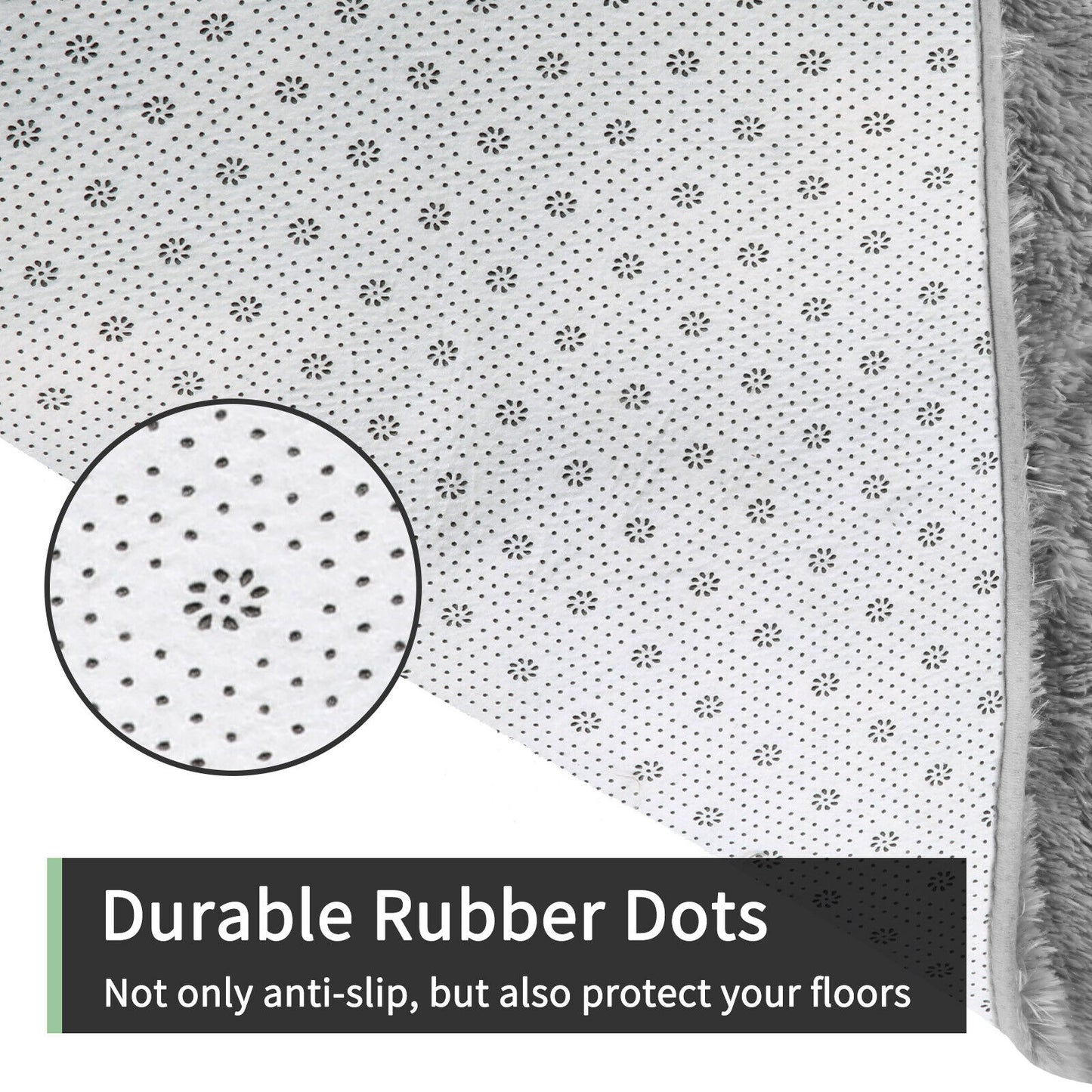Large Grey Shaggy Area Rug – Ultra-Soft Fluffy Carpet with Non-Slip Bottom for Living Room & Bedroom