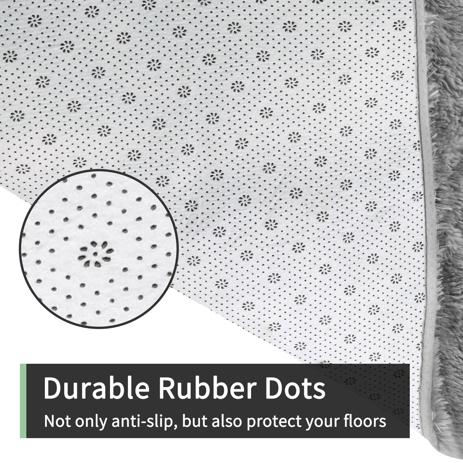 Large Grey Shaggy Area Rug – Ultra-Soft Fluffy Carpet with Non-Slip Bottom for Living Room & Bedroom
