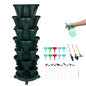 🌱 Product Title: 7-Tier Stackable Vertical Planter with Wheels & Garden Tool Set – Space-Saving Plant Tower for Indoors & Outdoors