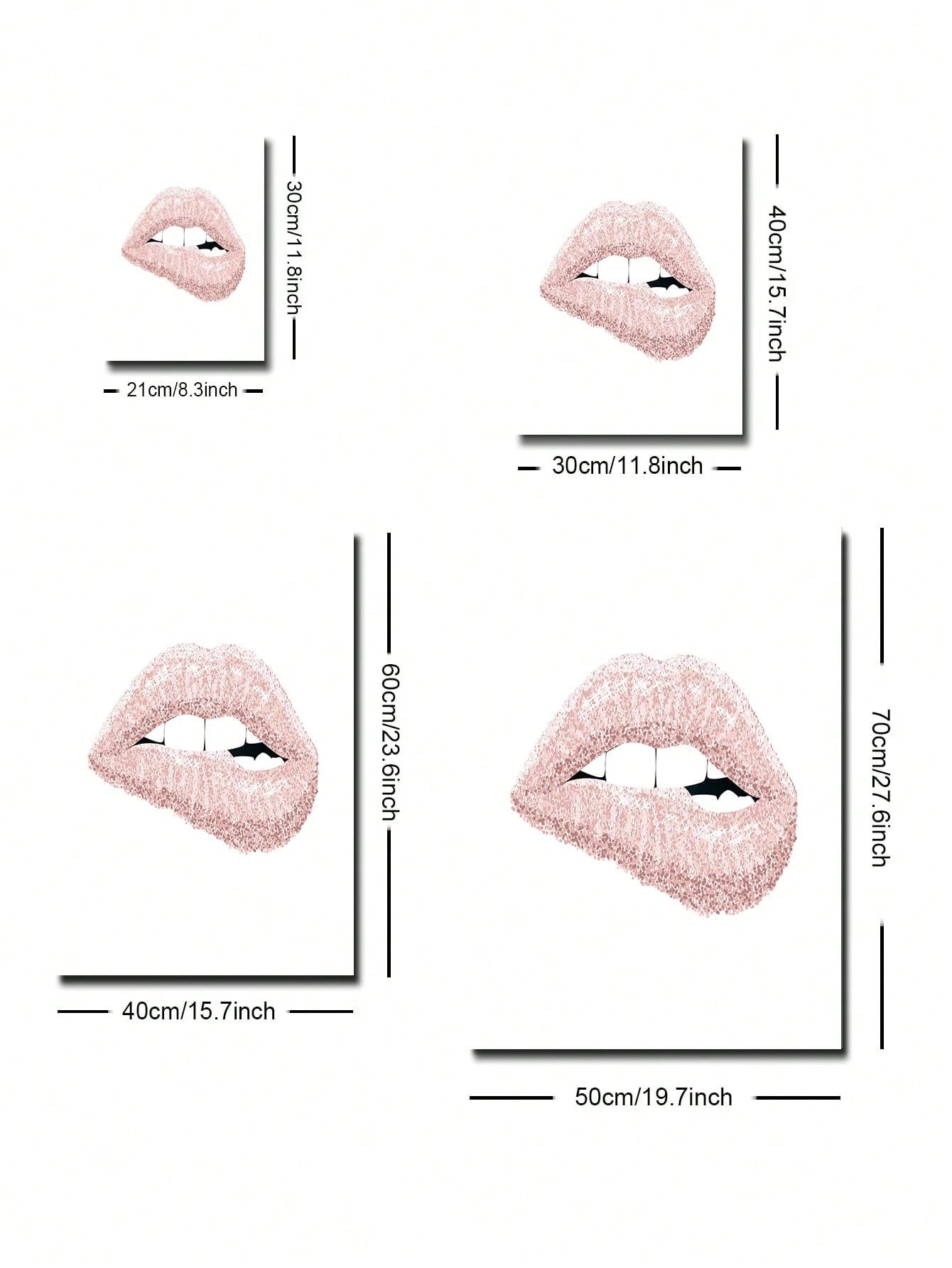 3Pcs Pink Lips & Floral Perfume Canvas Art Set – Fashion Wall Prints for Girls' Rooms, Salons, & Modern Spaces