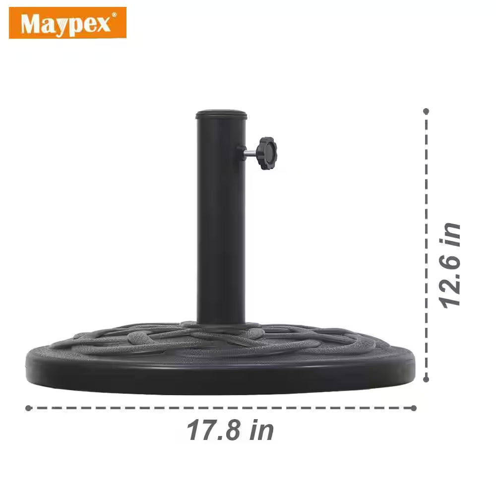 27 lb Heavy-Duty Outdoor Umbrella Base – Black, Weather-Resistant with Secure Fit