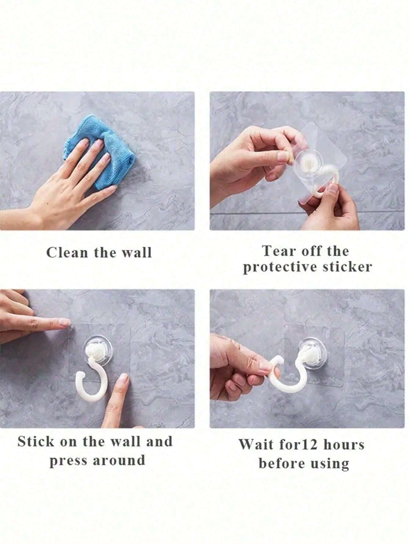 3Pcs Rotatable Ceiling Adhesive Hooks – No-Drill Sticky Hangers for Plants, Lanterns & Decor