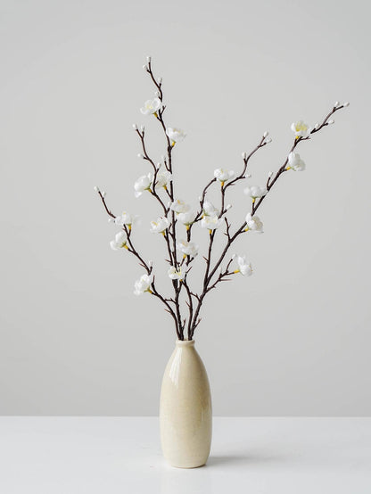 4/8Pcs Artificial White Plum Blossom Stems – 21.7" Faux Wintersweet Flowers for Home, Office & Event Decor