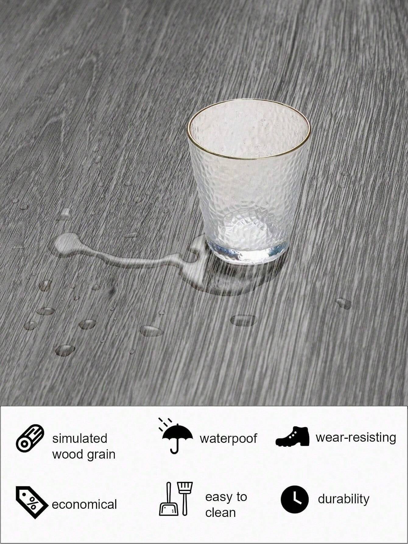 Peel & Stick Vinyl Flooring Roll – 300cm/118in Self-Adhesive Waterproof Wood Plank Floor Covering for Any Room