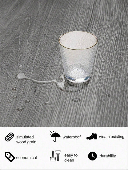 Peel & Stick Vinyl Flooring Roll – 300cm/118in Self-Adhesive Waterproof Wood Plank Floor Covering for Any Room