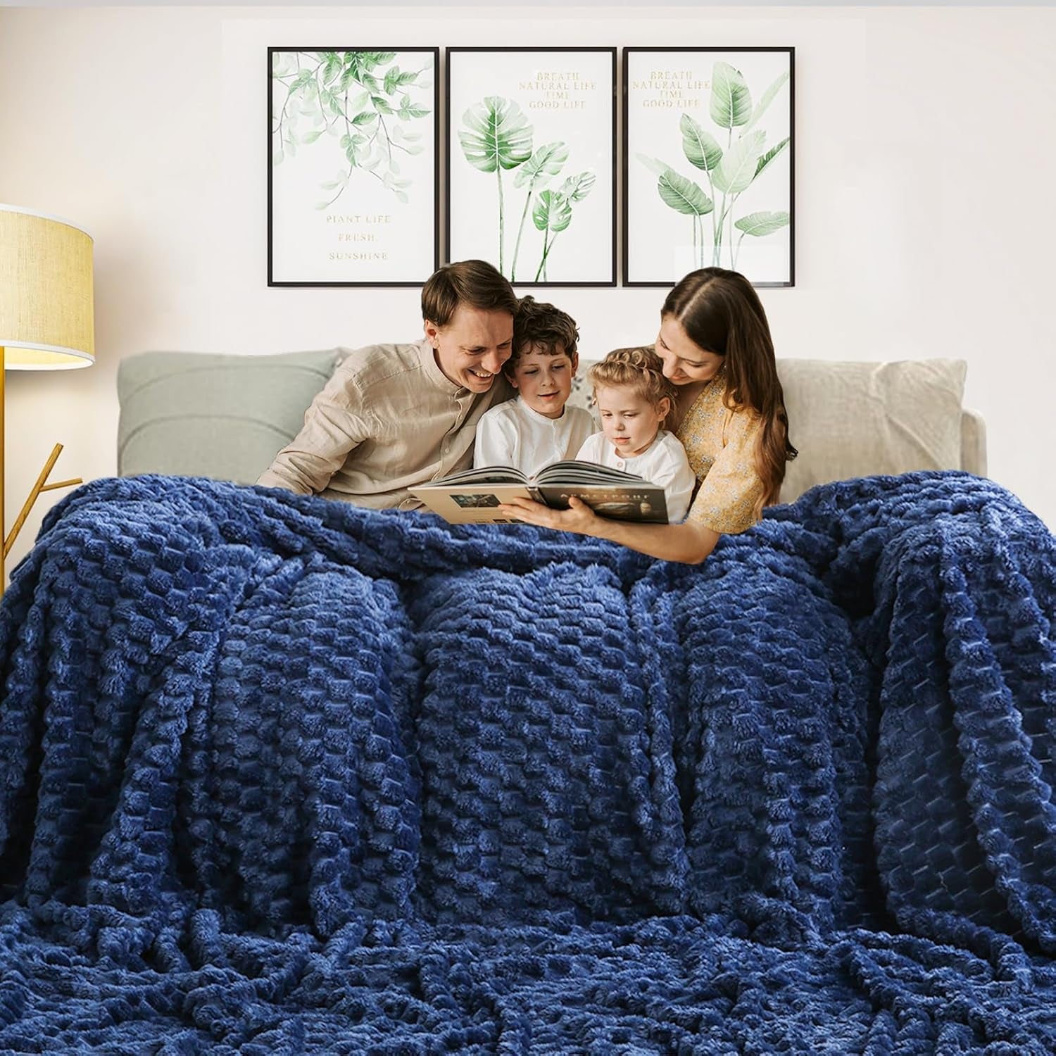 Flannel Fleece Throw Blanket(50X70 Inches), Big 3D Clouds Stylish Hexagon Jacquard Decorative Fuzzy Blankets for Household, Camping, and Travel, Super Soft Cozy, Burnt Orange