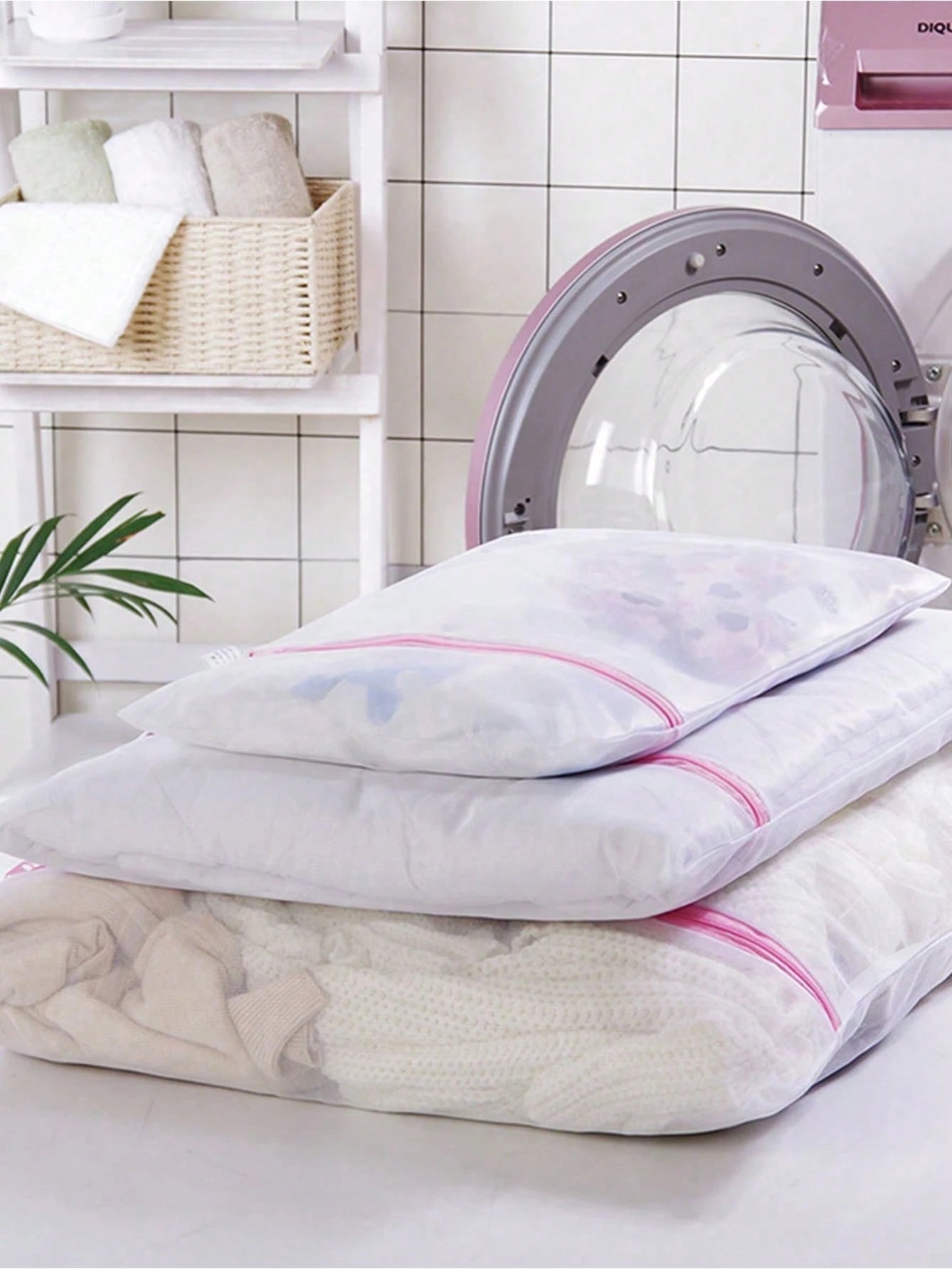 1Pc/3Pcs Laundry Mesh Bag – Large Washing Machine Bags for Delicates, Underwear & Summer Tops