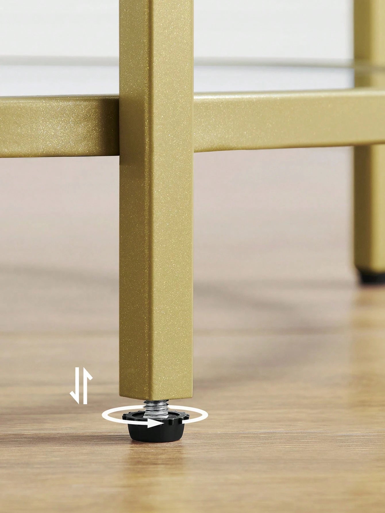 Gold Round Glass Side Table – Modern Metal Frame End Table for Living Room, Bedroom & Balcony