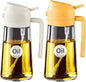 2-in-1 Olive Oil Dispenser & Sprayer – 16oz Glass Bottle for Cooking, Salad, BBQ (Black)