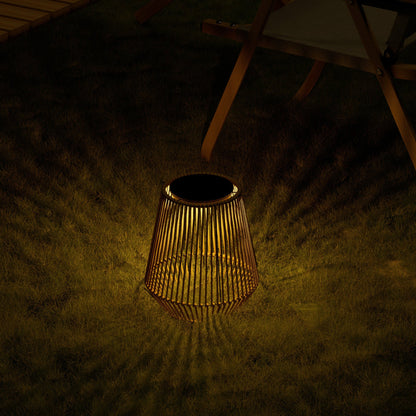 Solar Powered Outdoor Rattan Lantern – Waterproof LED Garden Light with Auto On/Off