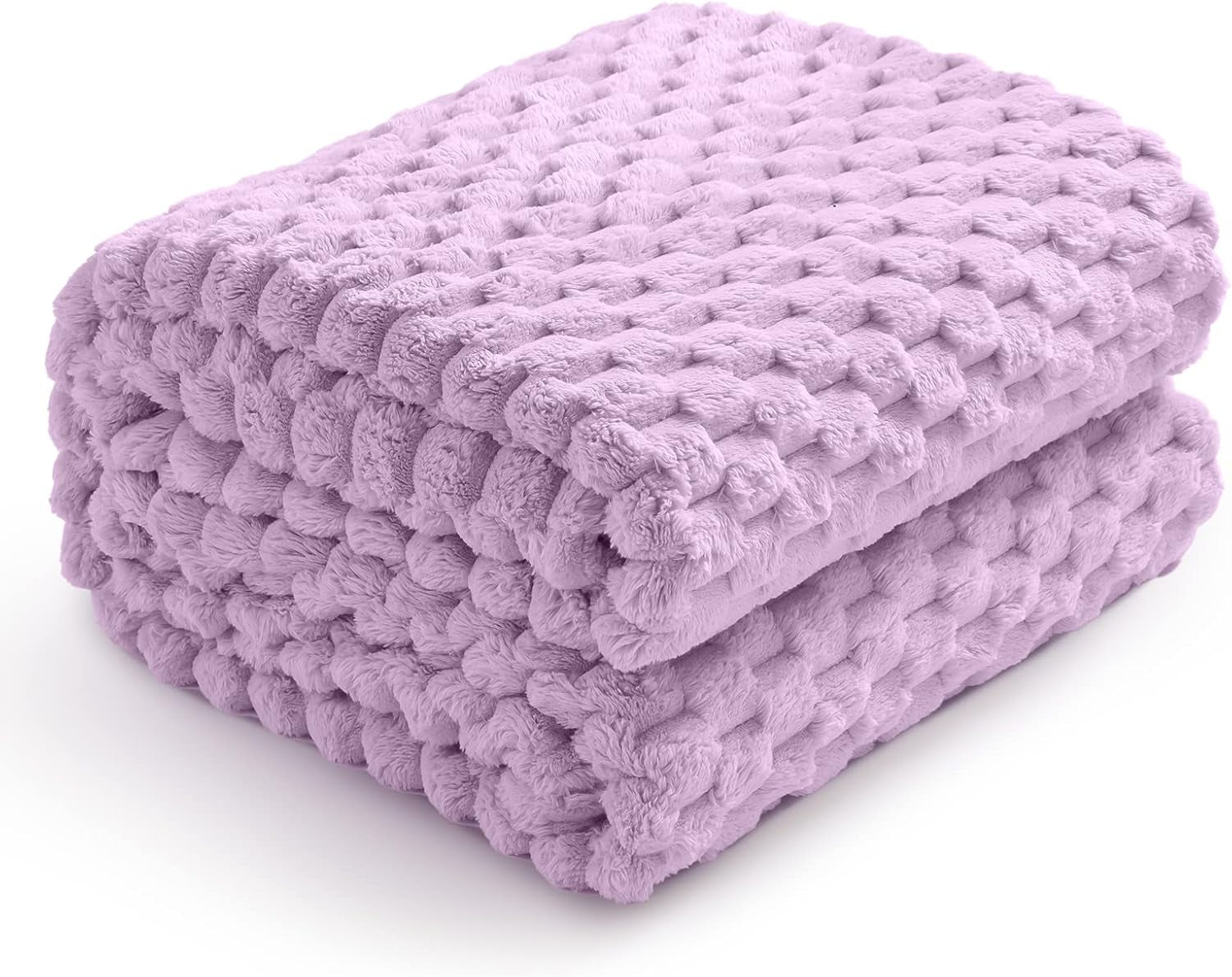 Flannel Fleece Throw Blanket(50X70 Inches), Big 3D Clouds Stylish Hexagon Jacquard Decorative Fuzzy Blankets for Household, Camping, and Travel, Super Soft Cozy, Burnt Orange