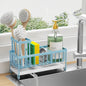 Black Stainless Steel Kitchen Sink Caddy – Rotatable Spout Sponge Holder with Brush Organizer & Soap Storage