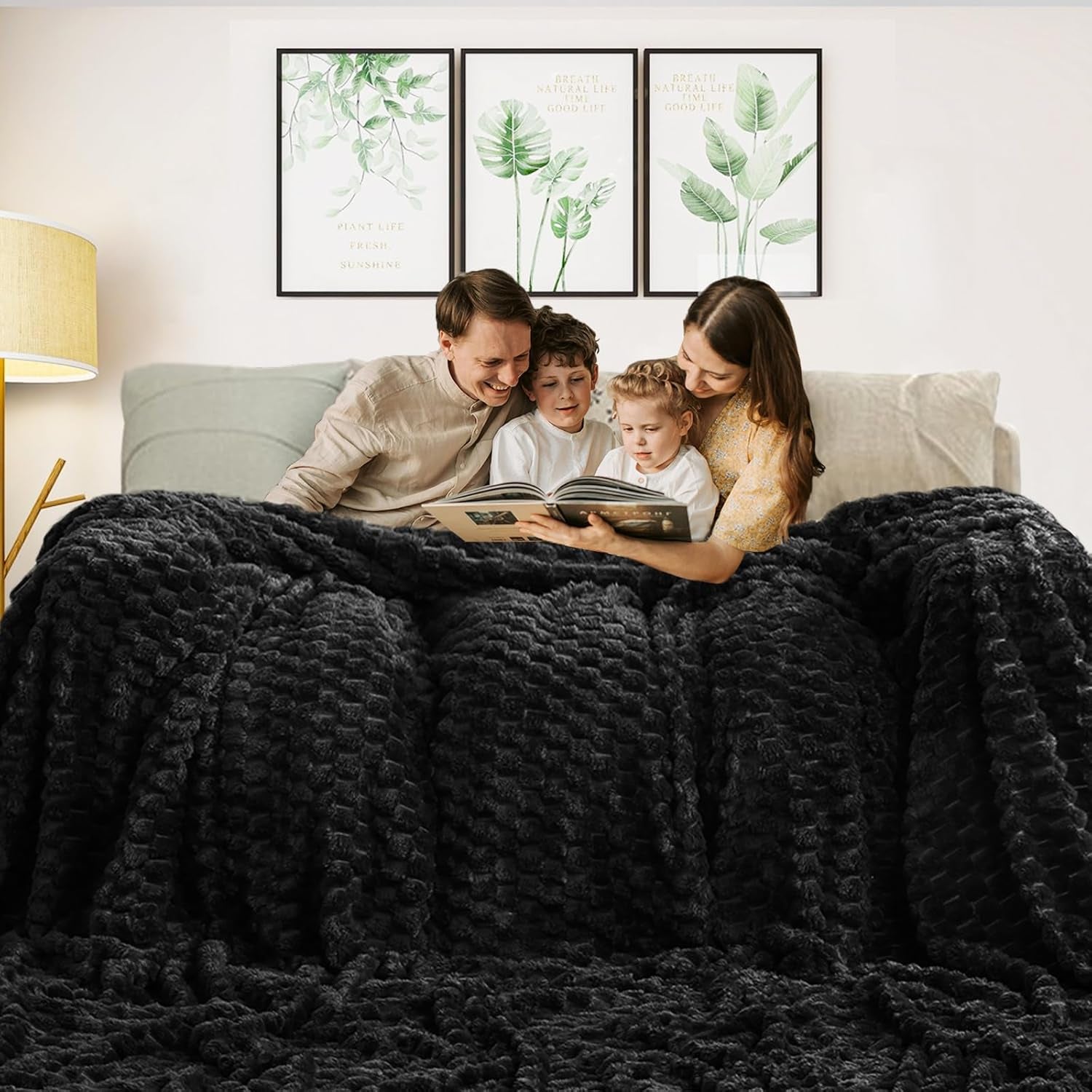 Flannel Fleece Throw Blanket(50X70 Inches), Big 3D Clouds Stylish Hexagon Jacquard Decorative Fuzzy Blankets for Household, Camping, and Travel, Super Soft Cozy, Burnt Orange