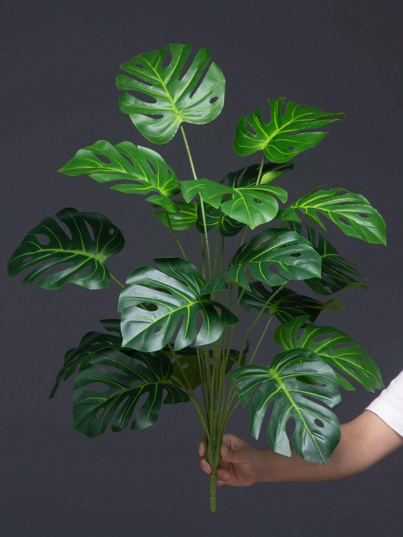 65cm Artificial Monstera Tree – 18 Forks Large Faux Tropical Plant with Turtle Leaves for Home & Garden Decor (No Pot)