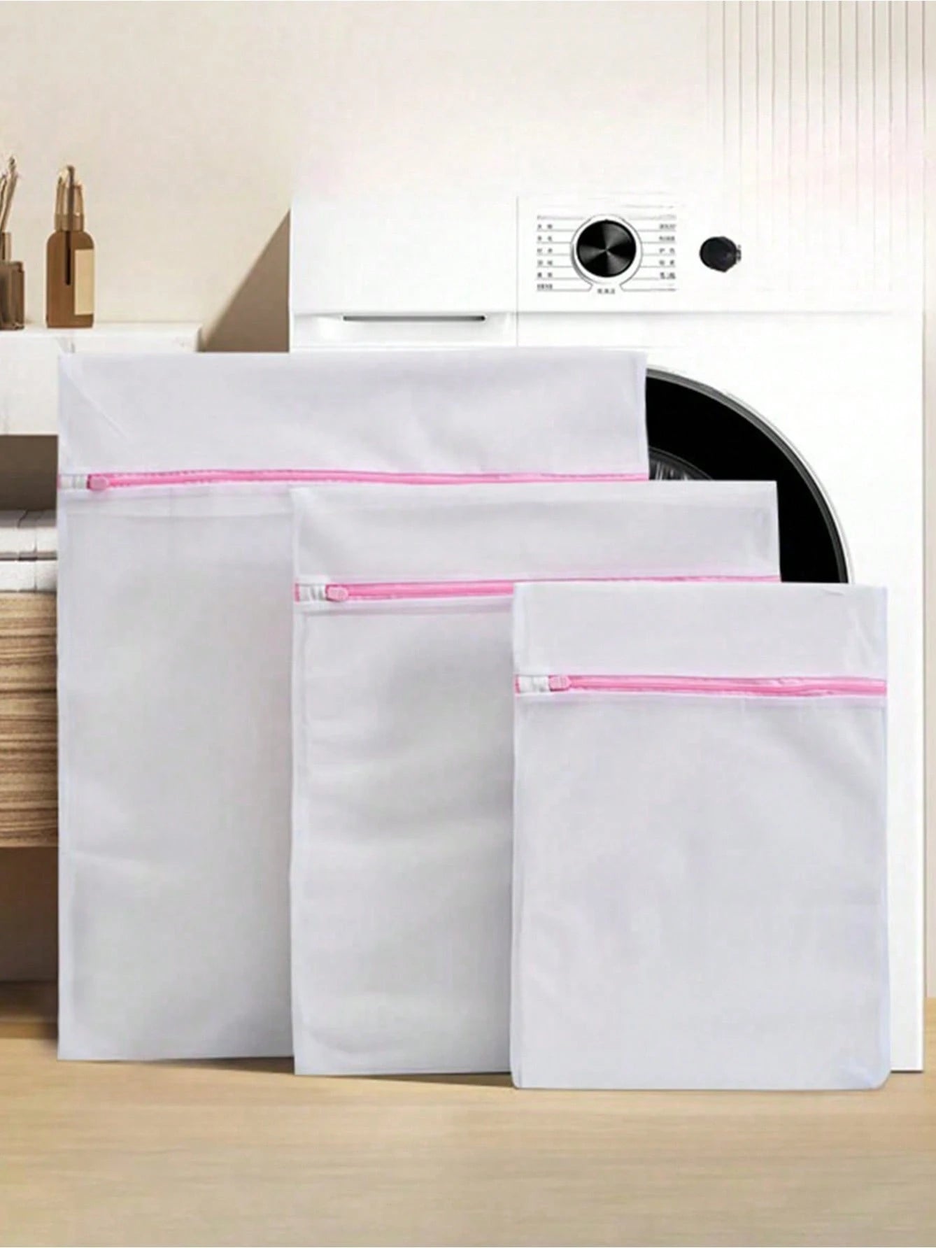 1Pc/3Pcs Laundry Mesh Bag – Large Washing Machine Bags for Delicates, Underwear & Summer Tops