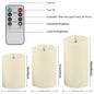 Set of 3 LED Flameless Candles – Acrylic Battery Candles with Remote Control & Timer, Warm Glow for Weddings, Holidays & Home Decor