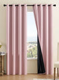 Blackout Curtain Panels – 2Pcs Pink Waterproof Grommet Top Drapes for Bedroom, Living Room & More