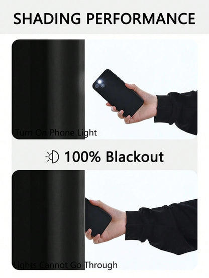 Blackout Thermal Curtain Panels – Insulated Grommet-Top Drapes for Living Room, Bedroom & More (1Pc/2Pcs)