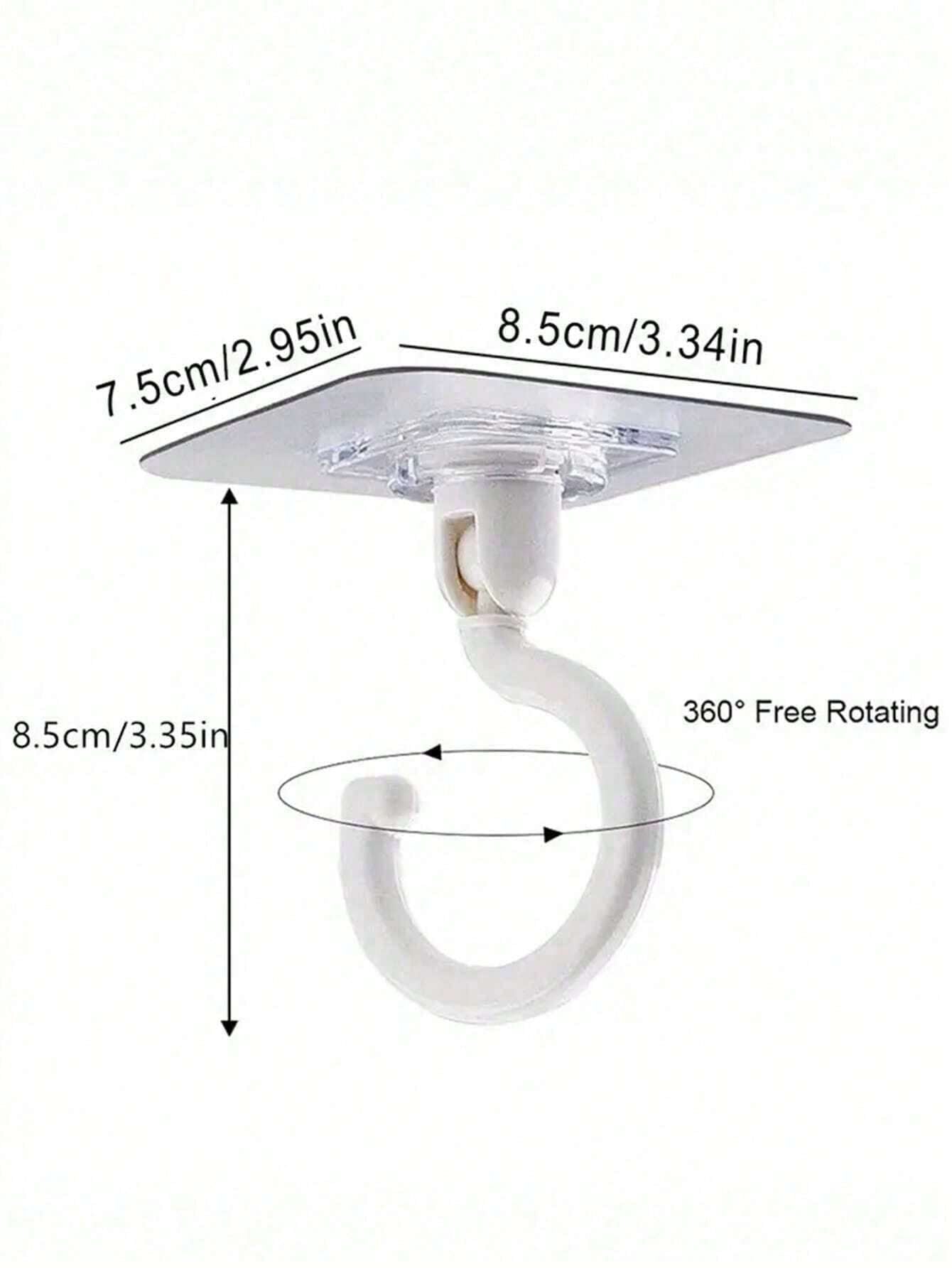 3Pcs Rotatable Ceiling Adhesive Hooks – No-Drill Sticky Hangers for Plants, Lanterns & Decor
