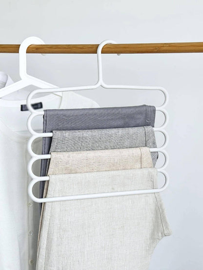 Multifunctional Pants Hanger – Space-Saving Closet Organizer for Jeans, Trousers, Skirts & More (1Pc, White)
