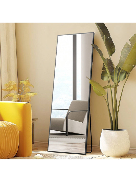 Sweetcrispy Mirror Full Length, 21"X64" Body Wall Mirrors with Shatter-Proof Glass, Floor Standing, Hanging or Leaning, Large Tall Mirror with Stand Aluminum Alloy Frame for Bedroom Cloakroom