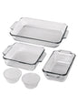7-Piece Glass Baking Dish Set – Transparent Oven-Safe Glass Bakeware