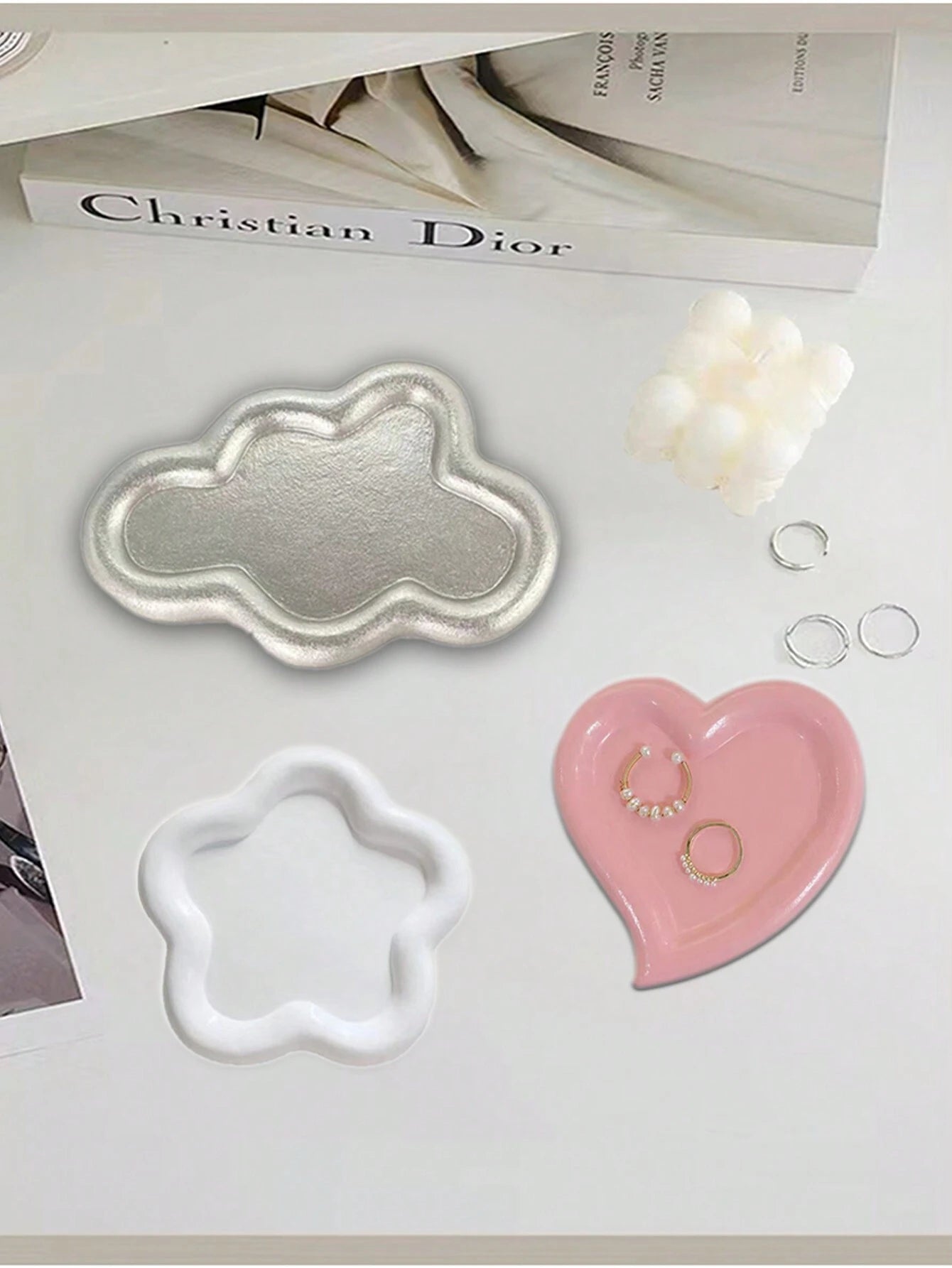 Flower-Shaped Jewelry Tray – Decorative Organizer for Rings, Trinkets & Small Items