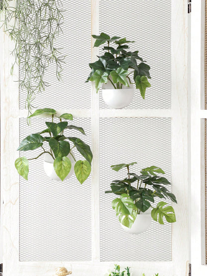 Artificial Hanging Ivy Plant with Half Pot – Faux Greenery for Home & Wall Decor