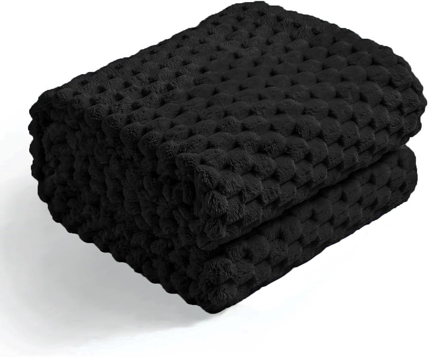 Flannel Fleece Throw Blanket(50X70 Inches), Big 3D Clouds Stylish Hexagon Jacquard Decorative Fuzzy Blankets for Household, Camping, and Travel, Super Soft Cozy, Burnt Orange
