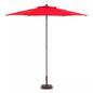 7.5 Ft. Ruby Red Steel Market Patio Umbrella – Vibrant Outdoor Shade with Manual Push-Up Lift