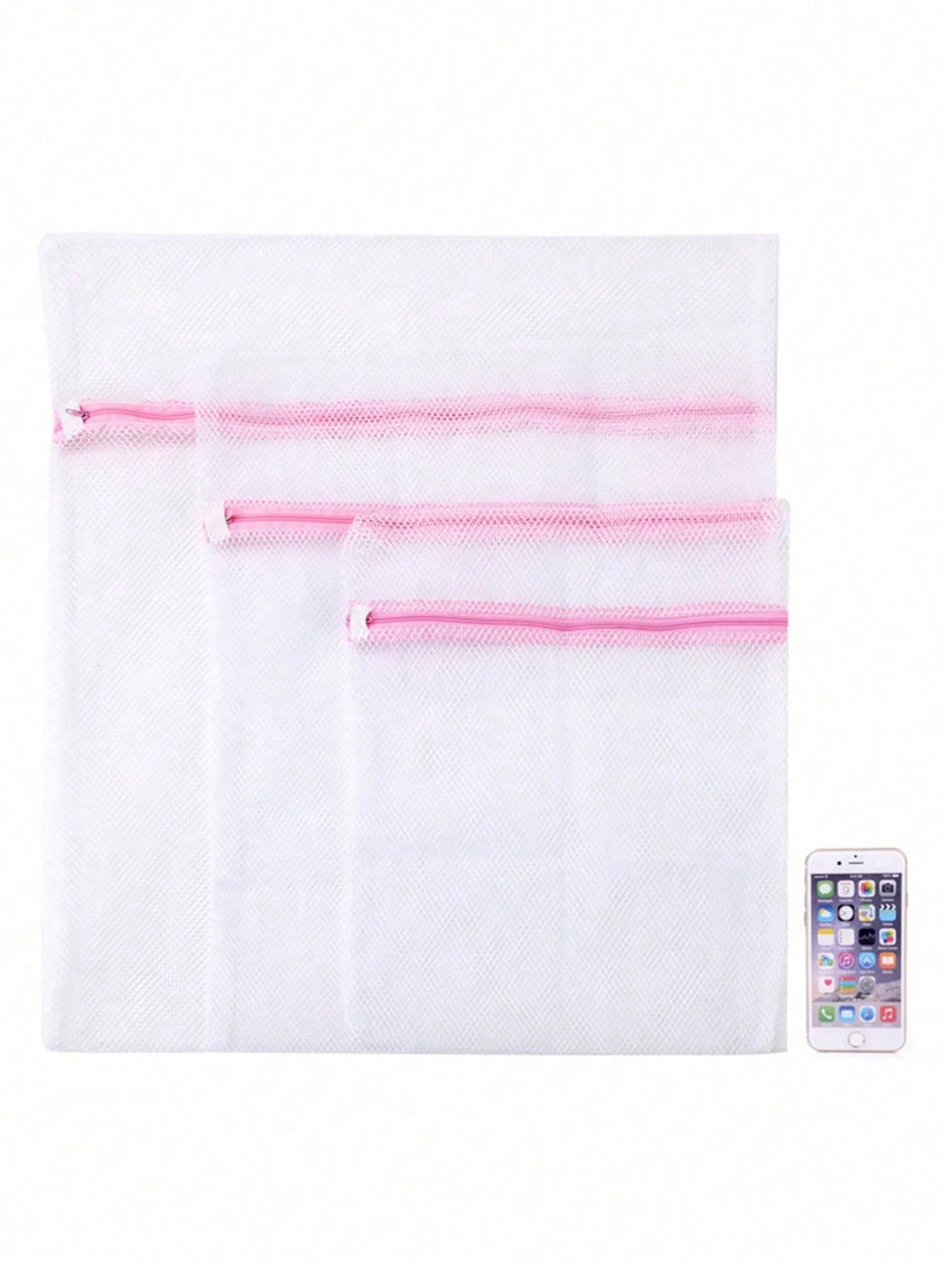 1Pc/3Pcs Laundry Mesh Bag – Large Washing Machine Bags for Delicates, Underwear & Summer Tops