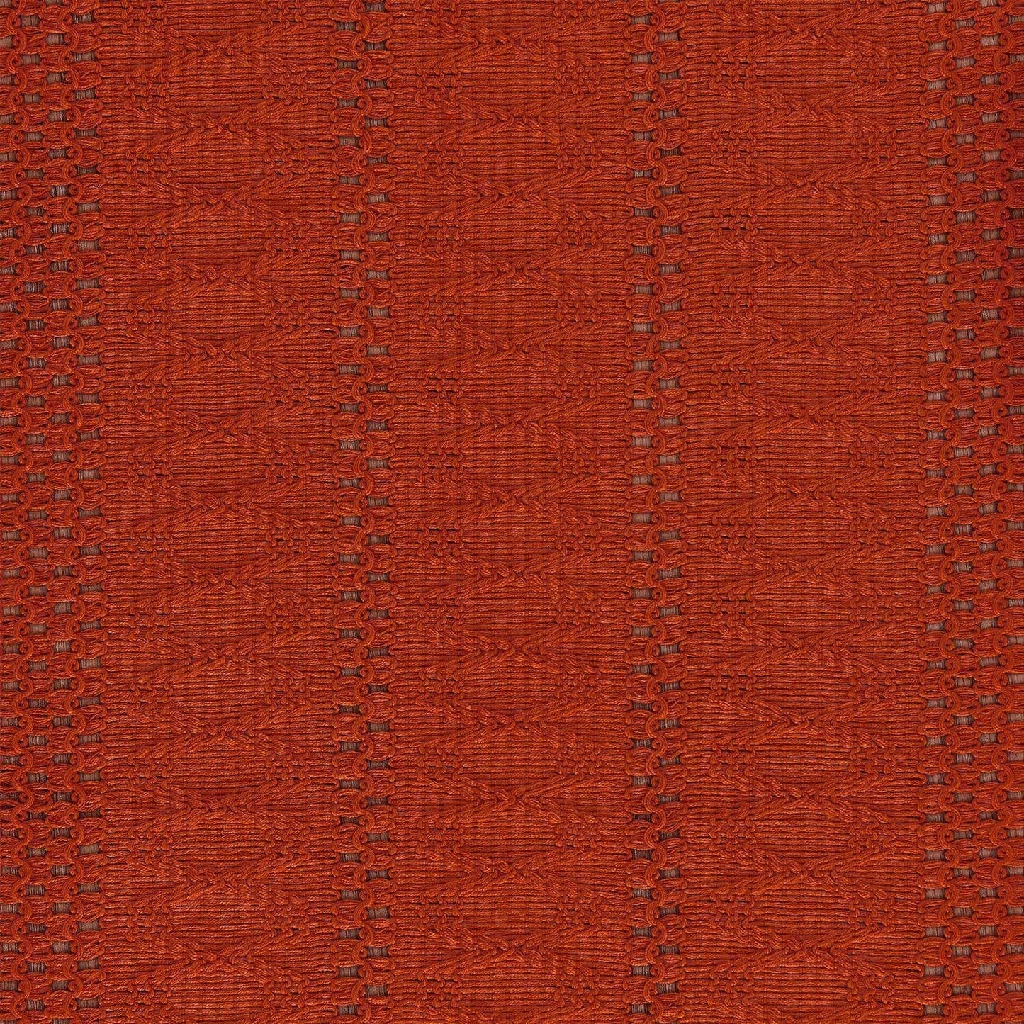 Macrame Style Boho Table Runner – Burnt Ochre (12x48”), Farmhouse Woven Fall Decor with Fringed Edges