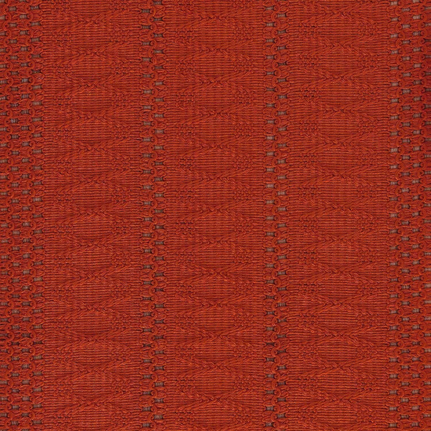 Macrame Style Boho Table Runner – Burnt Ochre (12x48”), Farmhouse Woven Fall Decor with Fringed Edges